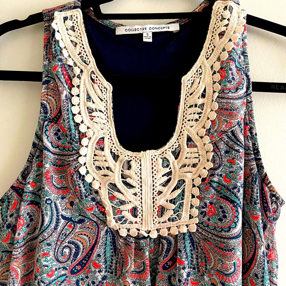 Crochet Detail Tank Blouse